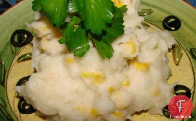 Piure de porumb și Mozzarella afumată