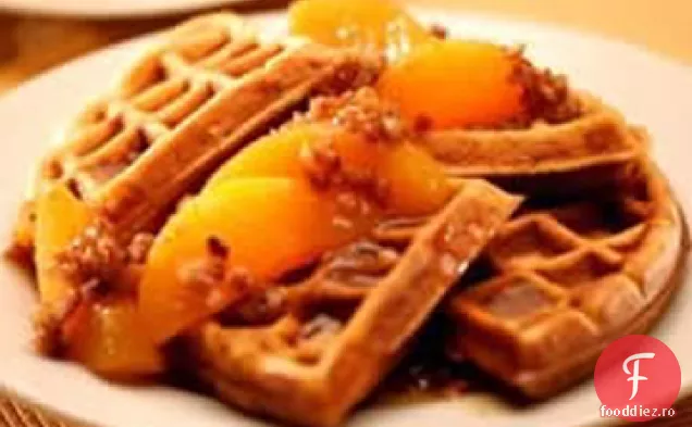 Vafe Pecan de cartofi dulci cu piersici Praline