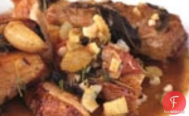 Bibilici prăjite în oală cu salvie, țelină și portocală de sânge