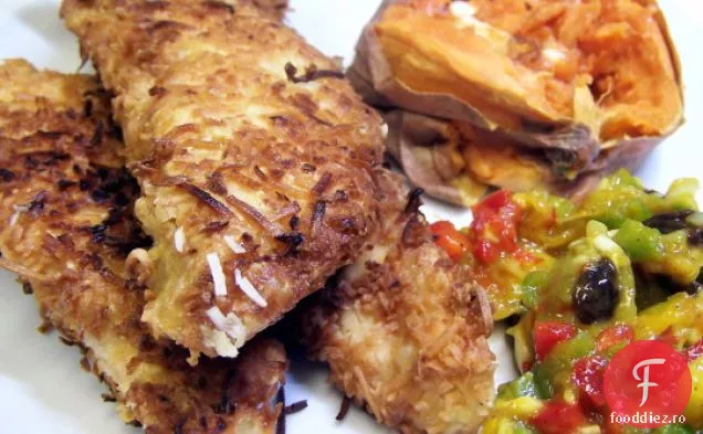Pui De Cocos Cu Salsa De Mango, Unt De Scorțișoară Cartofi Dulci