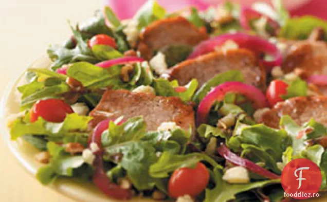 Salată caldă de porc și zmeură