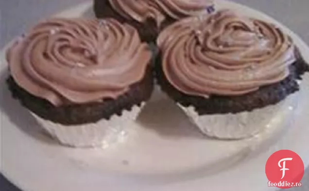 Cupcakes de ciocolată cu glazură de Caramel