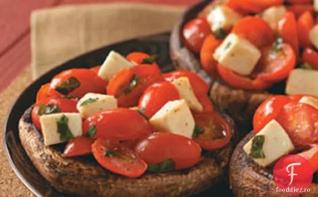 Portobellos la grătar cu Rețetă de salată de Mozzarella