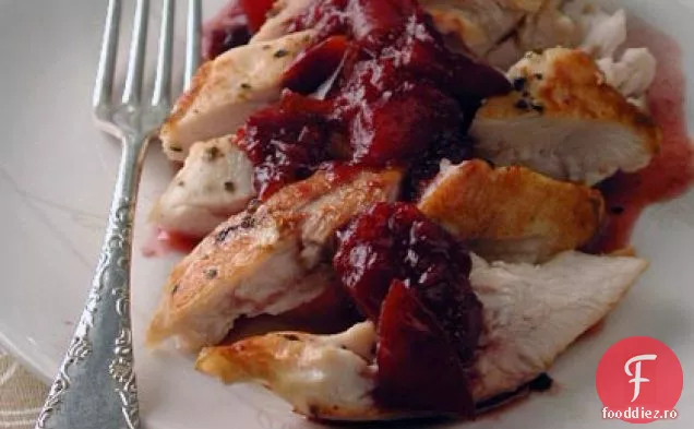 Pui la grătar cu sos de prune Pinot