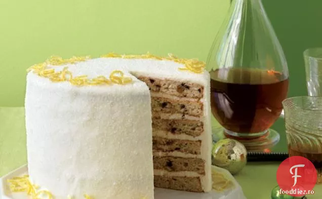 Tort de fructe stratificat cu glazură Creme Fraiche