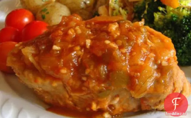 Fripturi picante și dulci de cotlet de porc pentru doi