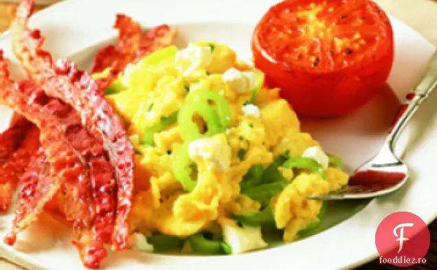 Feta, ardei banane și arpagic Scrambler