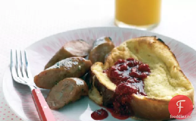 Pâine prăjită franceză cu sos de zmeură