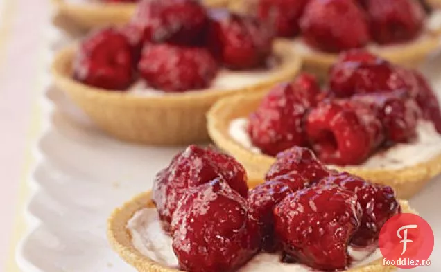 Tarte Cu Brânză Cremă De Zmeură