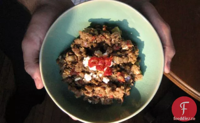 Salată de linte cu roșii uscate la soare și Feta