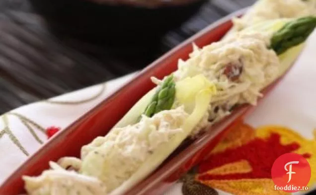 Salată De Pui Cu Fenicul De Citrice Bărci De Andive Cu Brânză De Capră, Aspa