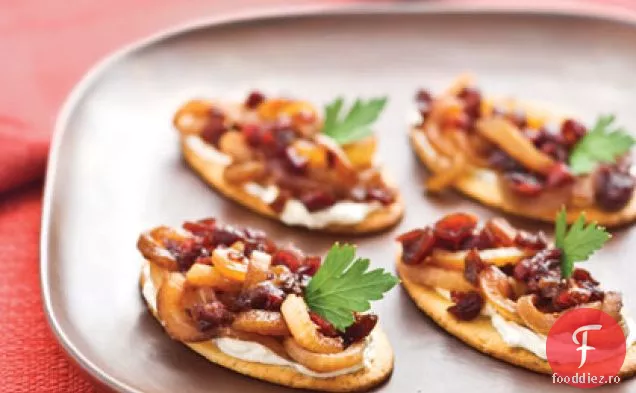 Mușcături Caramelizate De Ceapă-Afine - Cremă De Brânză