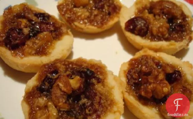 Crăciun Cranberry-Nuci Tassies (Mini)
