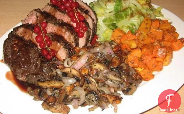 Venison cu prune și Calvados