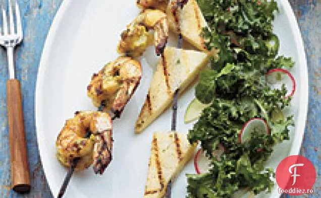 Kebab de creveți Cilantro-lime cu Jicama