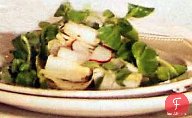 Salată de andive, M. M. și ridichi cu vinaigretă de șampanie
