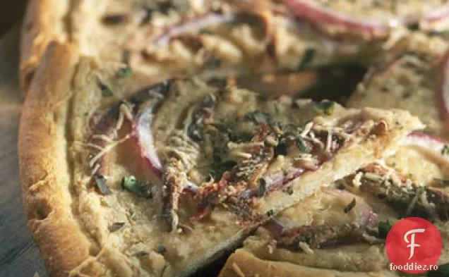 Pizza cu hamsie și fasole albă