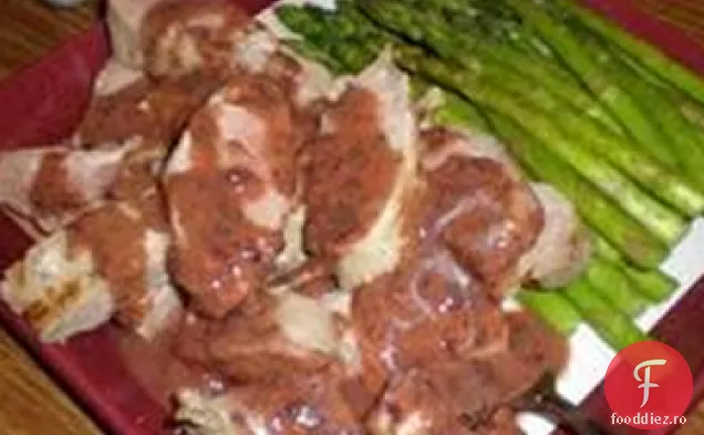 File de porc la grătar cu citrice cu sos de smochine de mentă