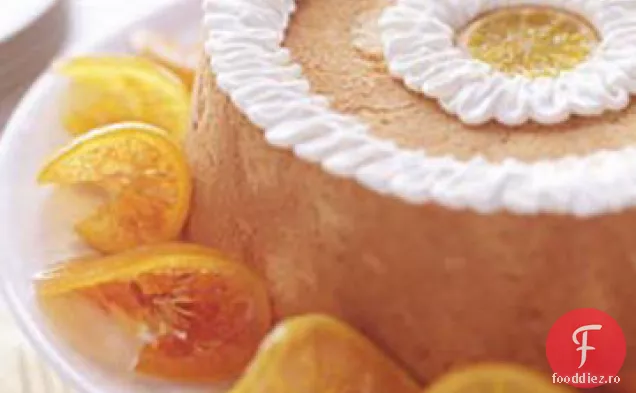 Tort alimentar înger cu zahăr brun cu felii de citrice confiate