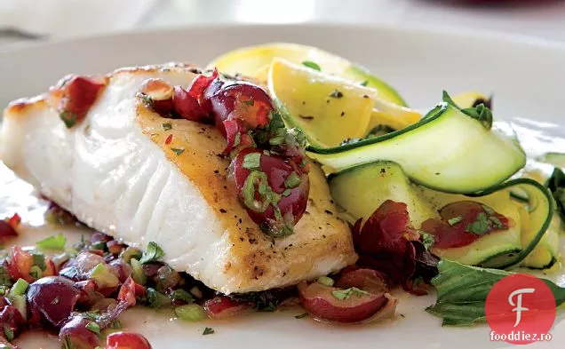 Cod negru prăjit cu Salsa de struguri