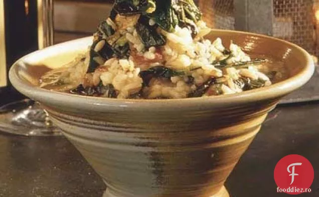 Risotto verde Collard și lichior de oală