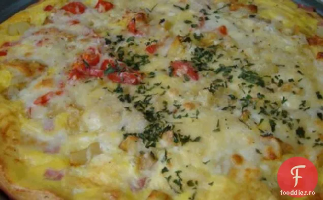 Pizza pentru micul dejun cu cârnați și ouă