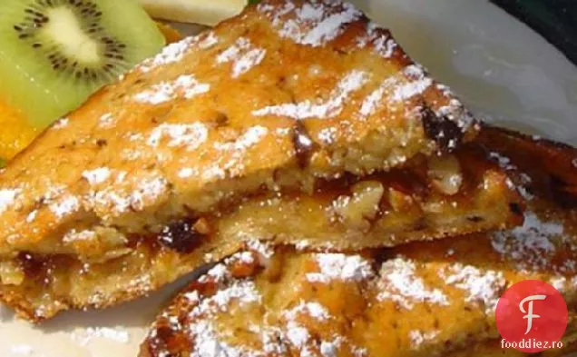 Plăcintă Cu Nuci Pecan Umplute Pâine Prăjită Franceză