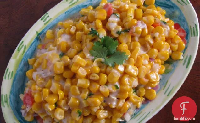 Salată De Porumb La Grătar Cu Var Și Coriandru