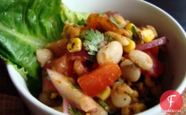 Salată De Porumb Roșu Chile Cu Limas Și Roșii Cherry
