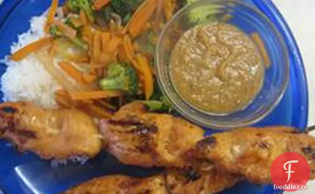 Satay de pui dulce și picant