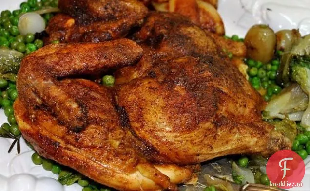 Pui la grătar cu unt cu Curry și chimen