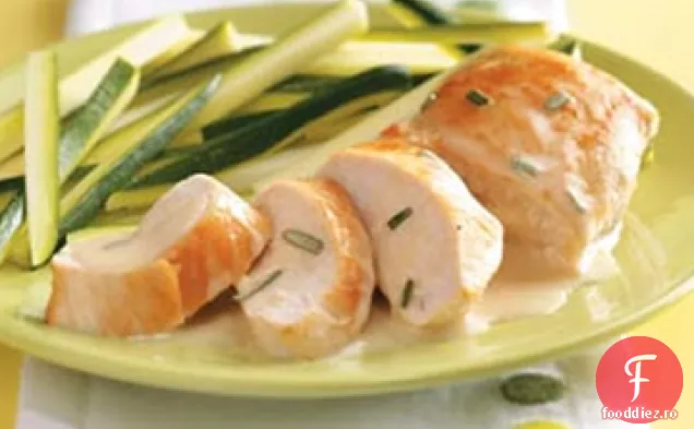 Pui cu sos de unt de rozmarin