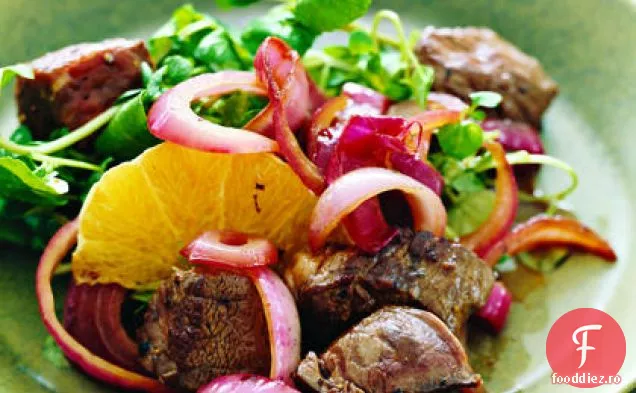 Filet ars cu ceapă roșie balsamică, Nasturel și portocale