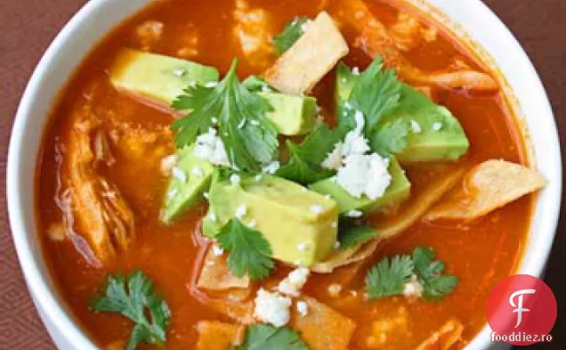 Lime mexicană cu supă de Tortilla de pui sau curcan