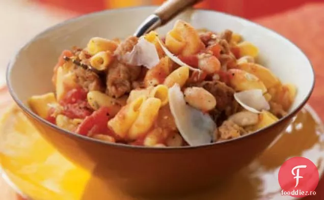 Carpa cu carnati si fasole nr. 6 pe macaroane cu Quinoa