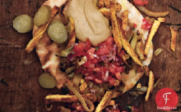 Shawarma de curcan cu gust de roșii și sos Tahini