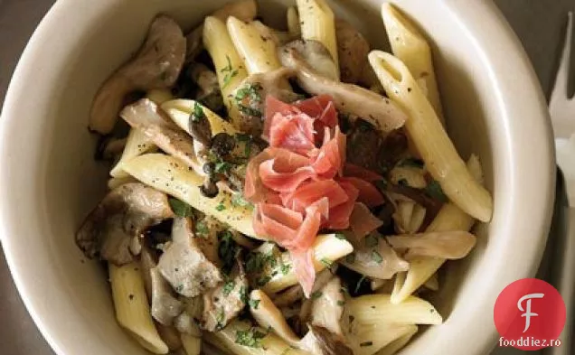Penne cu ciuperci de stridii, Prosciutto și mentă
