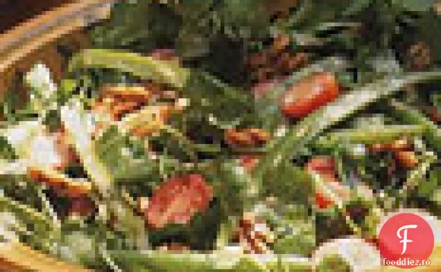 Salată de fasole verde, Năsturel și nucă