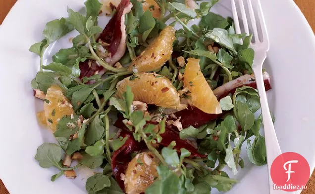 Salată de Nasturel cu Prosciutto, mandarine și alune