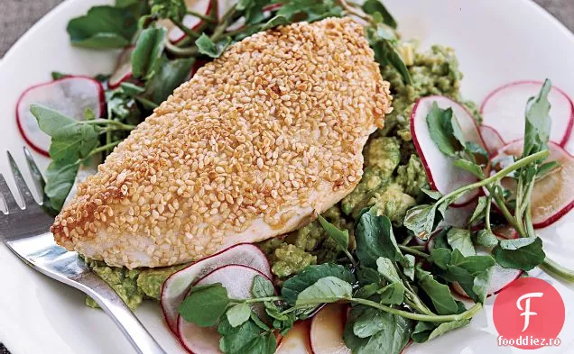 Salată de pui de susan cu sos de ghimbir-var