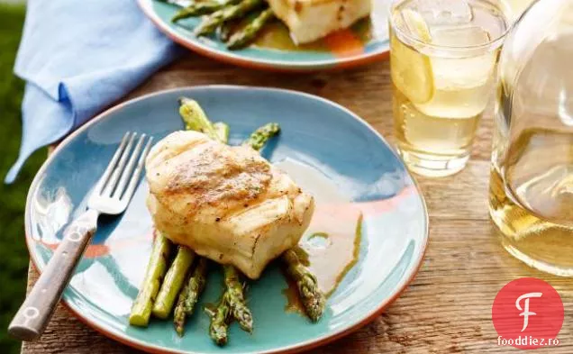Halibut la grătar cu unt de grătar