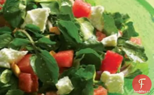 Salată De Pepene Verde Și Brânză De Capră Cu Vinetă De Citrice