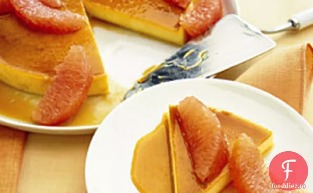 Flan de mandarină-miere cu segmente de Grapefruit