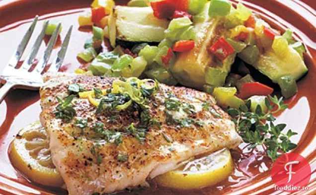 Snapper roșu de lămâie cu unt de ierburi