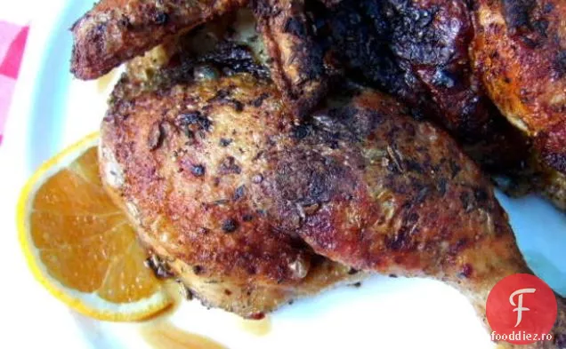 Spatchcocked Pui Fericit Crocant Cu Sos Bogat De Portocale