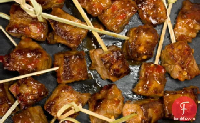 Kebab de vită mongolă cu Rețetă de gem de Chile