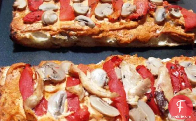 Pizza cu pâine franceză (vegetariană)