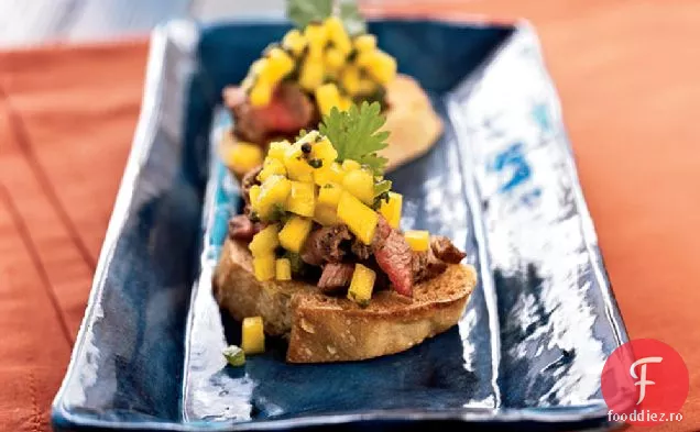 Bruschetta de muschi de vita cu unt brun