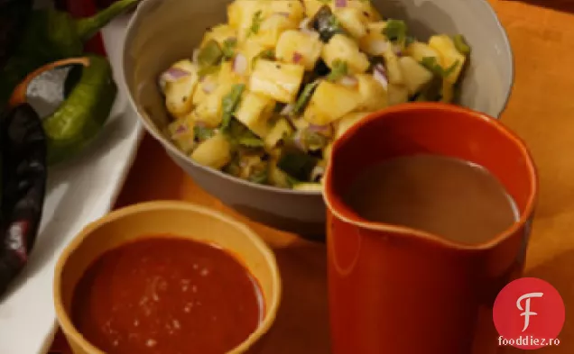 Ananas și salsa Poblano prăjită