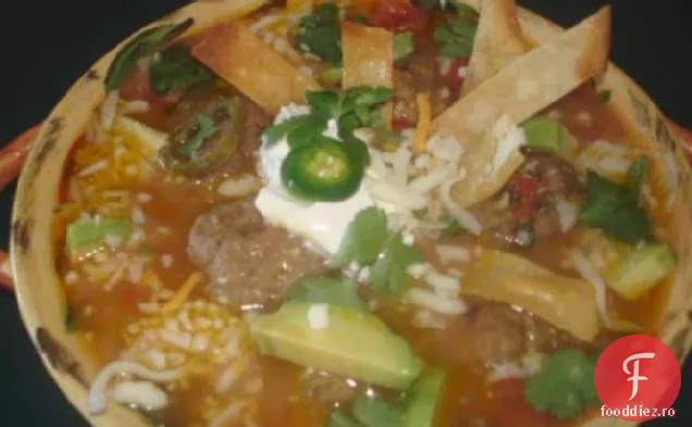 Supă Mexicană De Chiftele De Tortilla